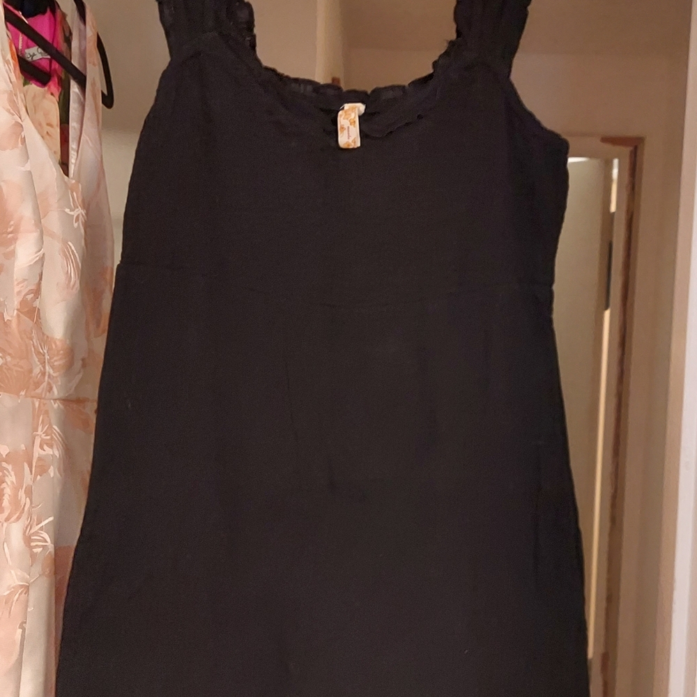 From Anthropolgie Maeve Black Dress with Floral Tag